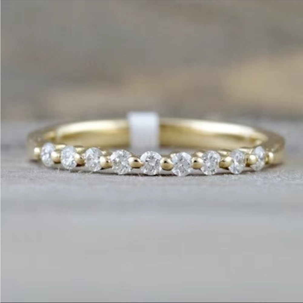 New Gorgeous 18K Gold Plated Zircon Stackable Ring